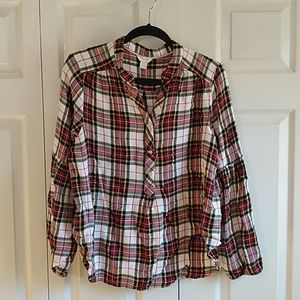 Intro light weight Plaid shirt balloon sle Size XL